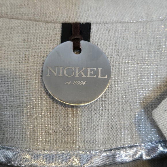 Linen Floral Bohemian Cropped Lined Blazer Quiet Luxury Neutral Size 10 - Picture 10 of 12